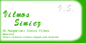 vilmos simicz business card